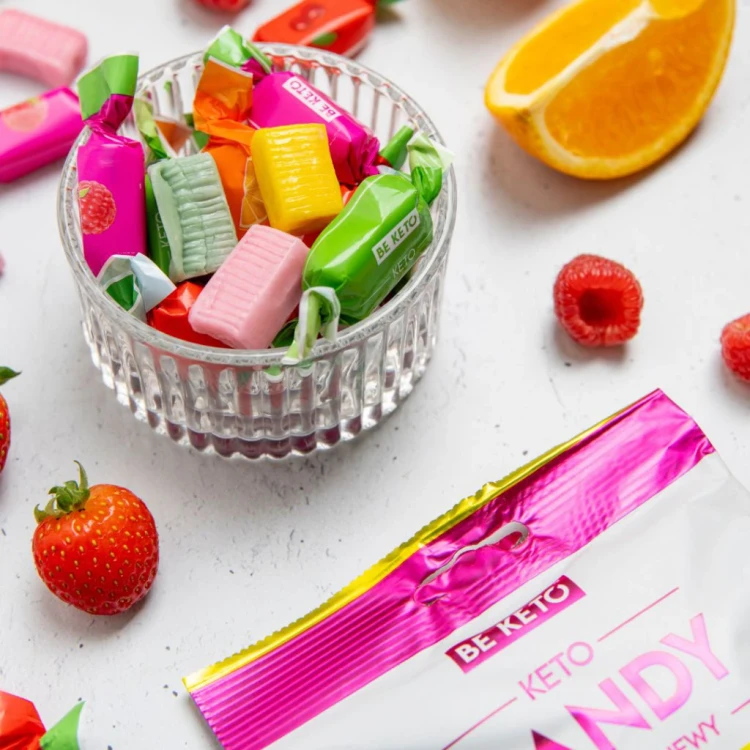 Keto cukierki owocowa mieszanka - Candy Soft &amp; Chewy - BeKeto, 70g