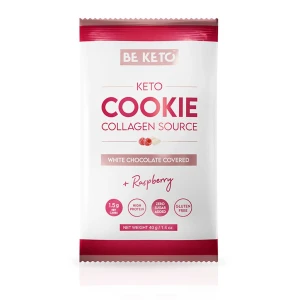 Keto ciastko biała czekolada i malina - Keto Cookie White Chocolate Covered + Raspberry - BeKeto, 40g