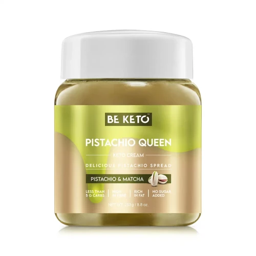 Keto krem z pistacji - królowa pistacja z olejem MCT - Keto Cream Pistachio Queen - BeKeto, 250g - przód