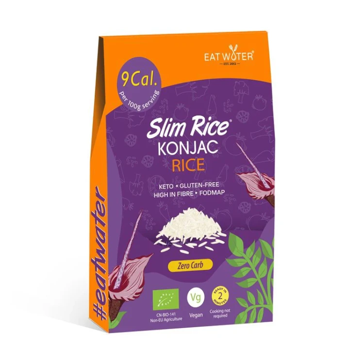Makaron konjac bezglutenowy w kształcie Ryżu - BIO - Slim Eat Water, 270g - przód