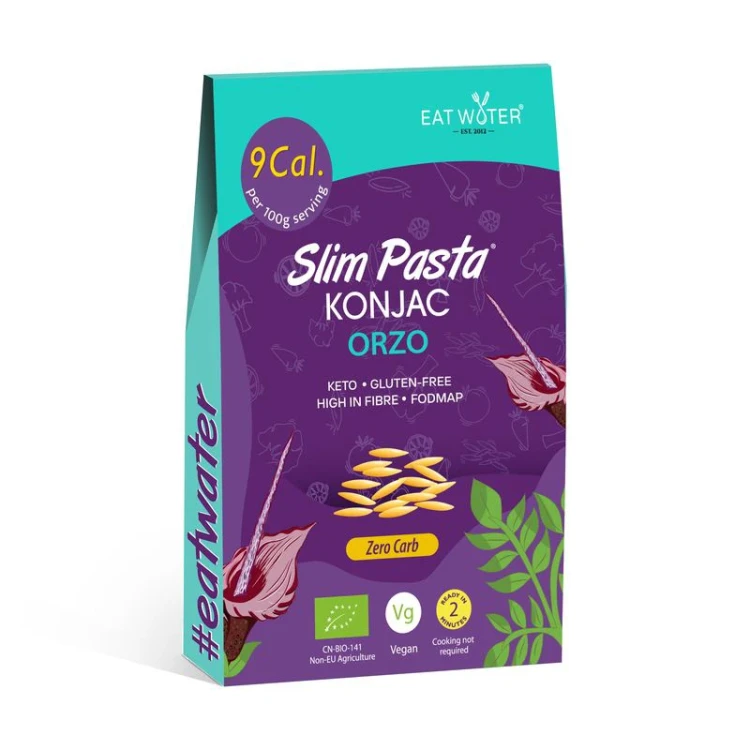 Makaron konjac bezglutenowy w kształcie Orzo - BIO - Slim Eat Water, 270g - przód