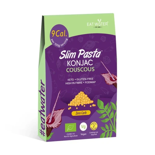 Makaron konjac bezglutenowy w kształcie Kuskus - BIO - Slim Eat Water, 270g - przód