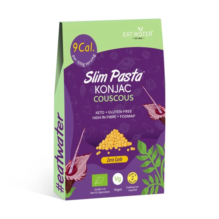Makaron konjac bezglutenowy w kształcie Kuskus - BIO - Slim Eat Water, 270g - przód
