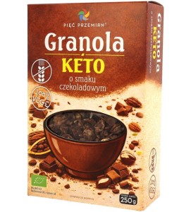 Granola KETO o smaku czekoladowym bezglutenowa BIO 250 g - Pięć Przemian