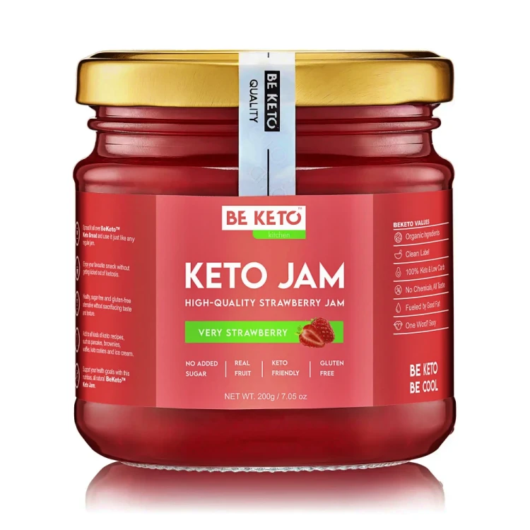 KETO Dżem truskawkowy bez dodatku cukru - Be Keto, 200g - przód.webp