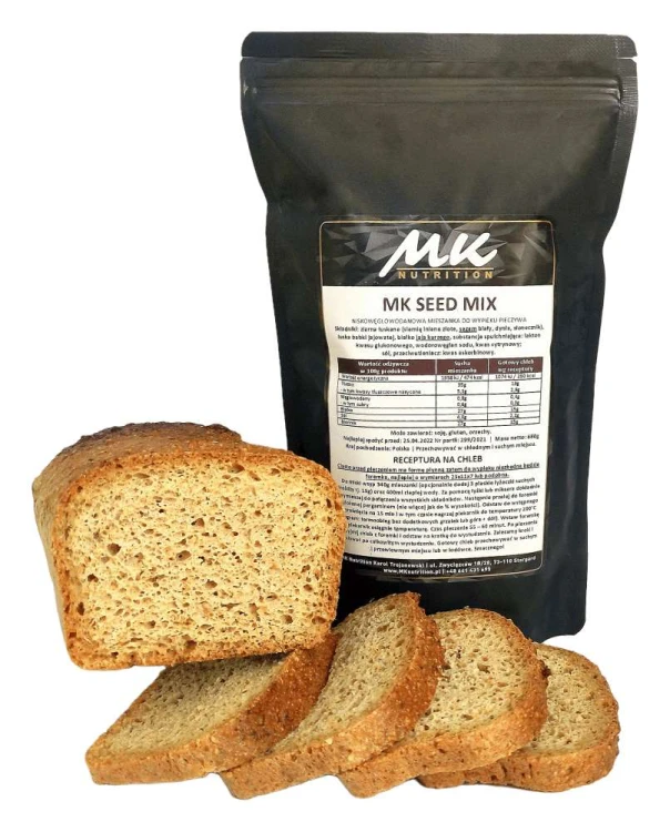 Niskowęglowodanowa mieszanka chlebowa - Seed Mix, 680g przód