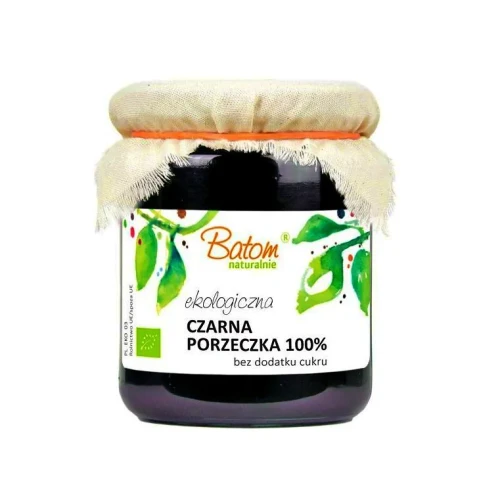 Dżem z czarnej porzeczki 100 % bez dodatku cukru - BIO, 260g - przód